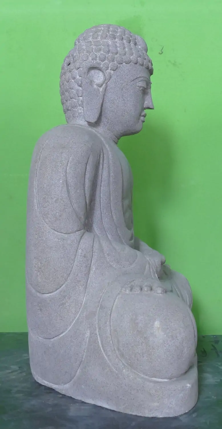  Product image 8 of the product “Seated Japanese Buddha made of Riverstone in Dhyana position - gesture of meditation, H. 80cm ”